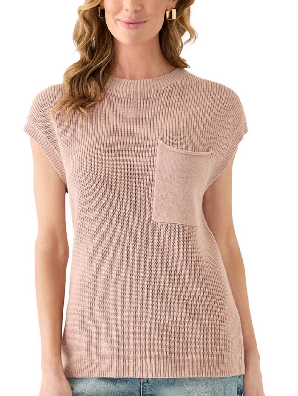 Wonderly Sleeveless Knit Pocket Sweater